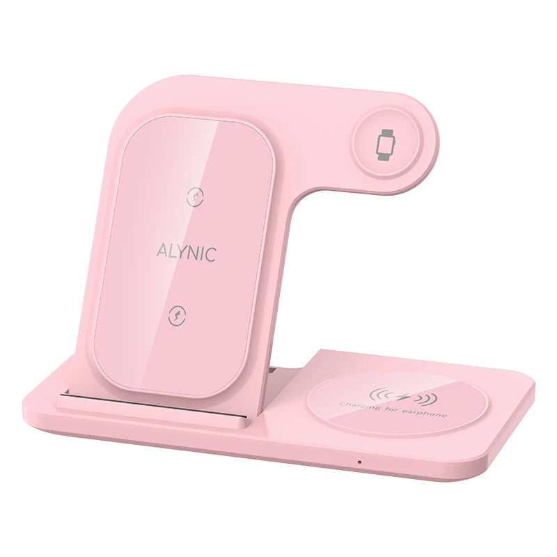 LED Fast Wireless Charger Stand 3 in 1 Foldable