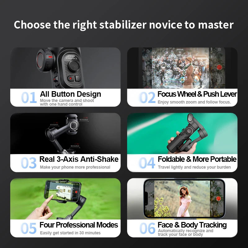 AOCHUAN 3-Axis Handheld Gimbal Stabilizer smart XE