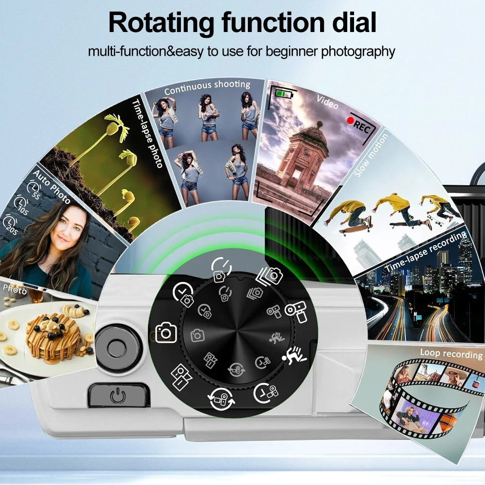 Ourlife 64MP Digital Camera 3.0" Flip Screen
