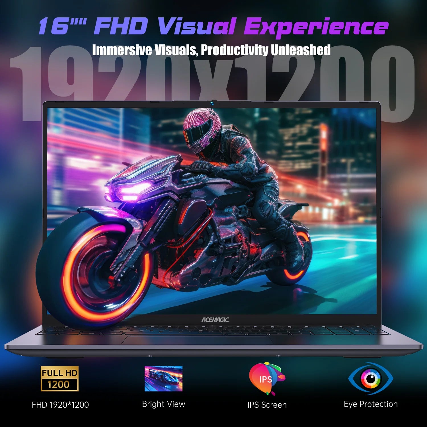 ACEMAGIC Laptop 16” FHD Gaming AMD Ryzen 7 SSD Windows 11 Pro