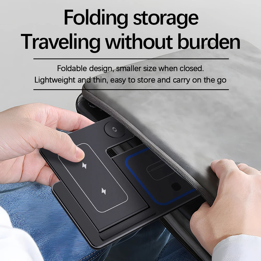 LED Fast Wireless Charger Stand 3 in 1 Foldable