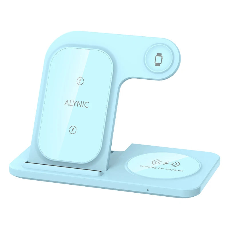 LED Fast Wireless Charger Stand 3 in 1 Foldable