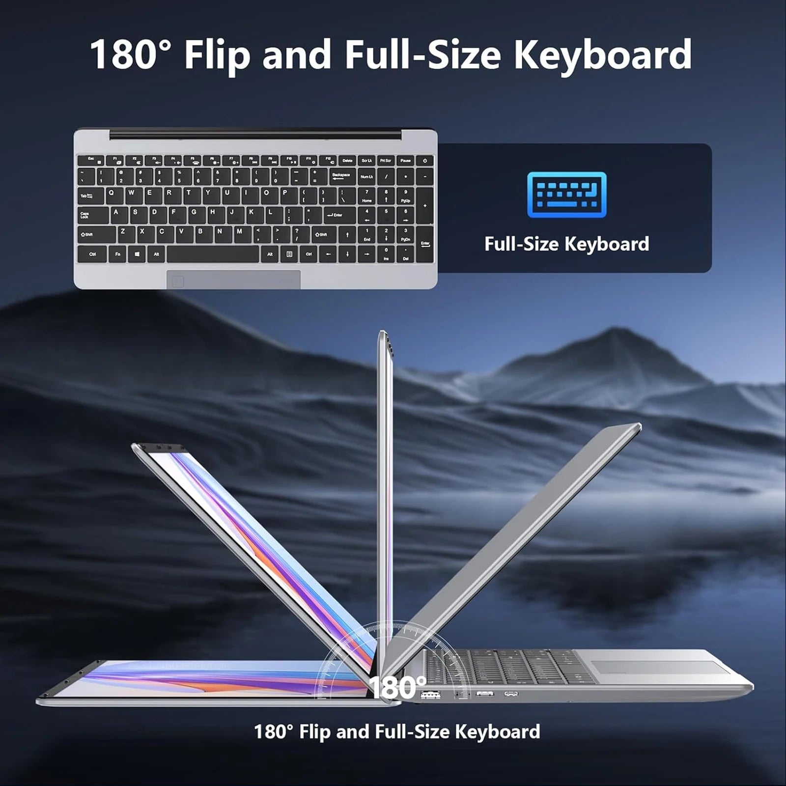 15.6" Portable Laptop Windows11 Office Notebook