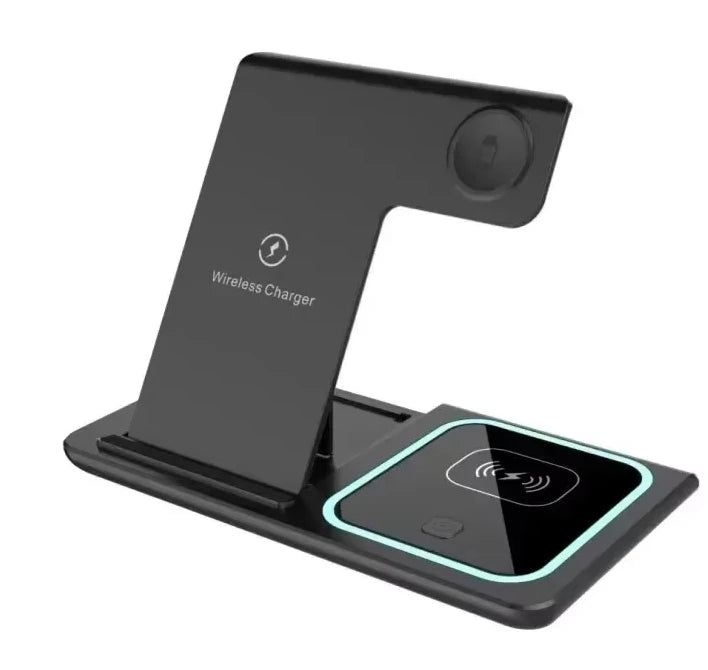 LED Fast Wireless Charger Stand 3 in 1 Foldable