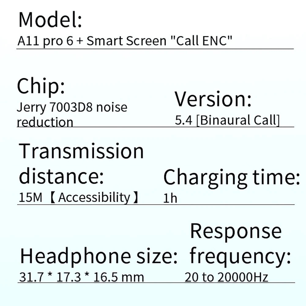 A11 Pro TWS Wireless Earbuds Touch Control.