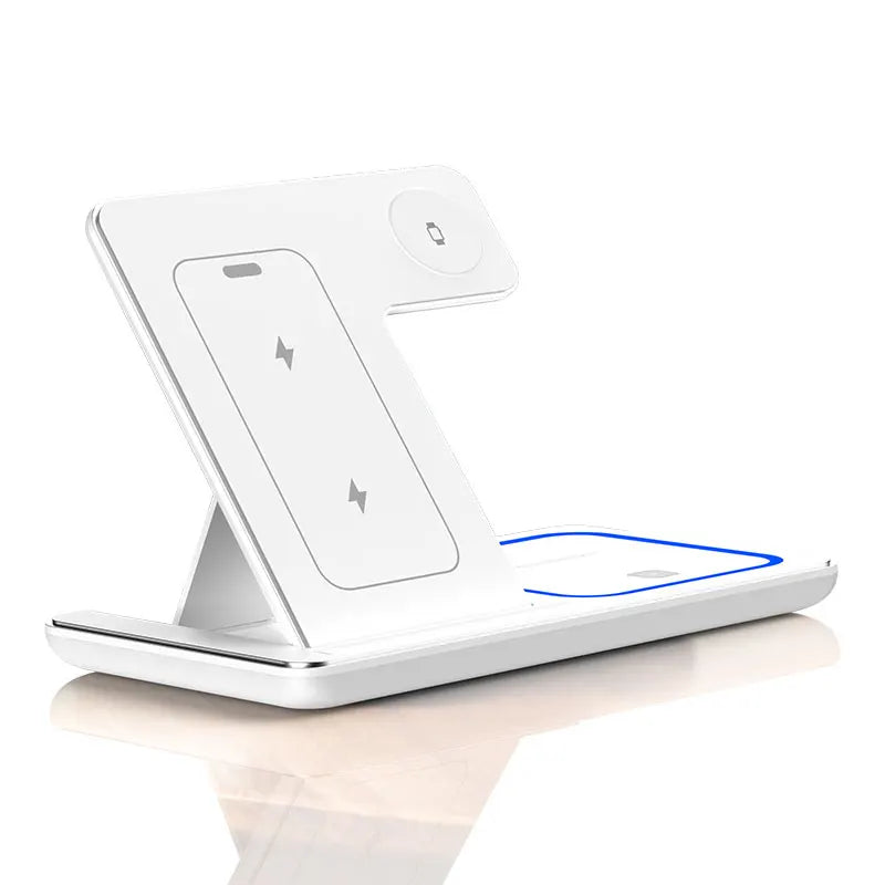 LED Fast Wireless Charger Stand 3 in 1 Foldable